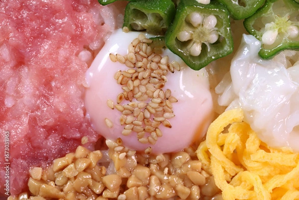 Obraz ネバネバ丼　クローズアップ