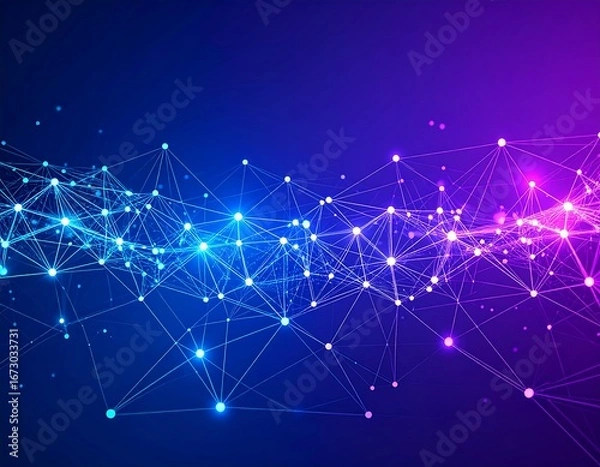 Fototapeta Abstract network graphic with vibrant color gradient