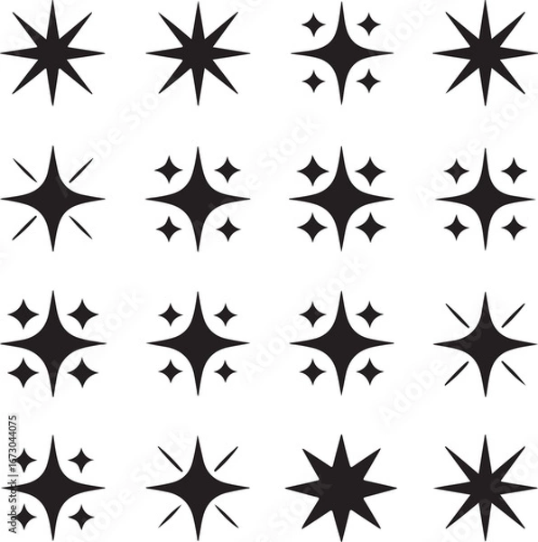 Fototapeta black and white stars