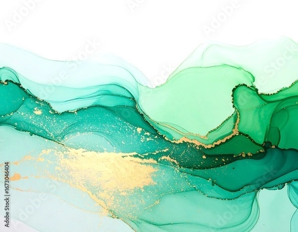 Fototapeta Abstract painting of flowing, liquid colors