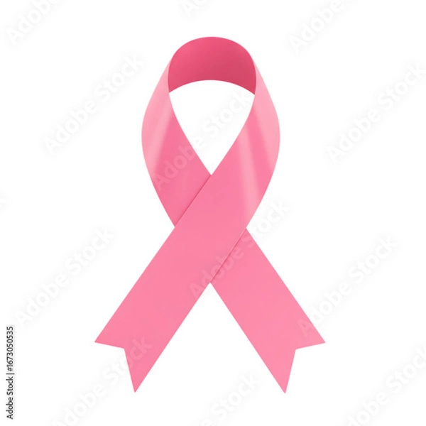 Obraz Pink Awareness Ribbon on transparent background