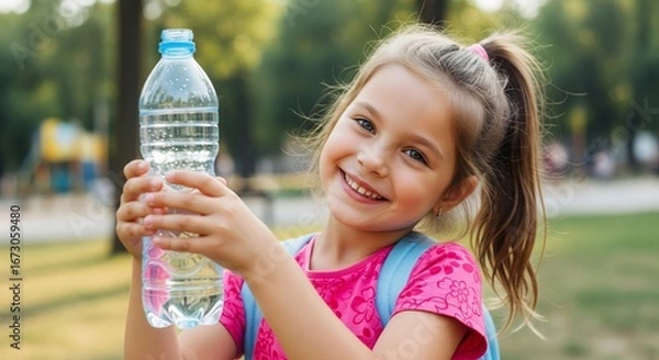 Obraz girl drinking water