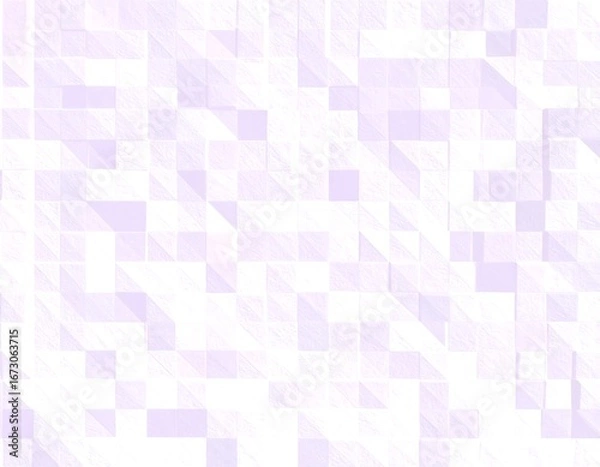 Fototapeta Abstract pattern of overlapping light purple squares and triangles on white background