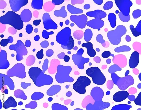 Fototapeta Abstract pattern of vibrant, irregular blobs in shades of purple, blue, and pink