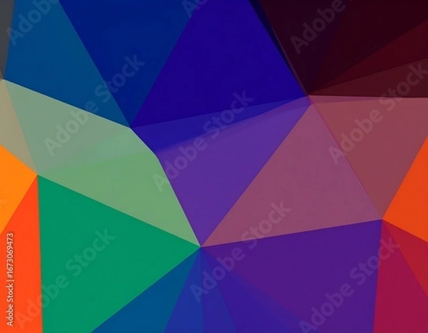 Fototapeta Abstract polygon pattern of vibrant colors
