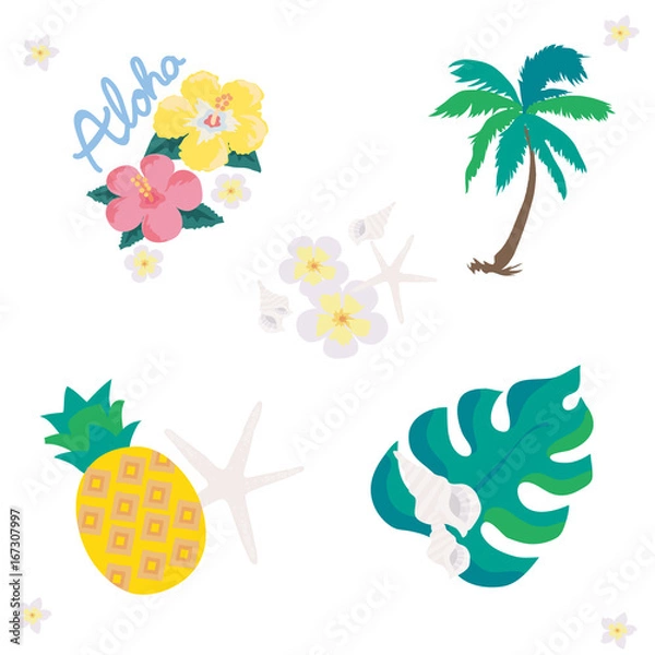 Fototapeta トロピカル　背景　イラスト