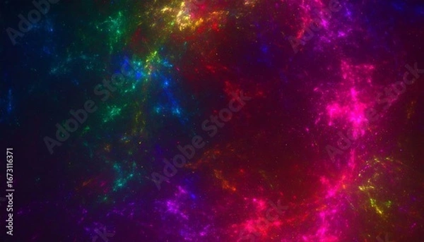 Fototapeta Vibrant Abstract Fractal Nebula Cloud Burst of Colors.