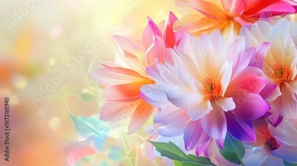 Obraz Dreamlike image of bright blossoms, petals in sharp detail against a blurred natural backdrop