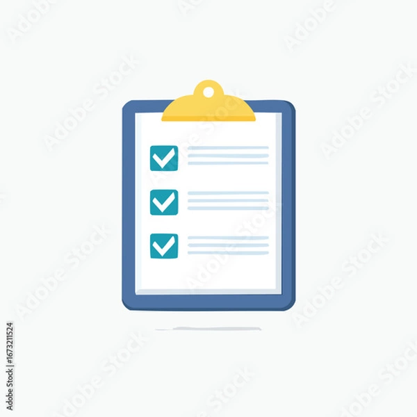Obraz Completed Checklist Clipboard Icon Illustration