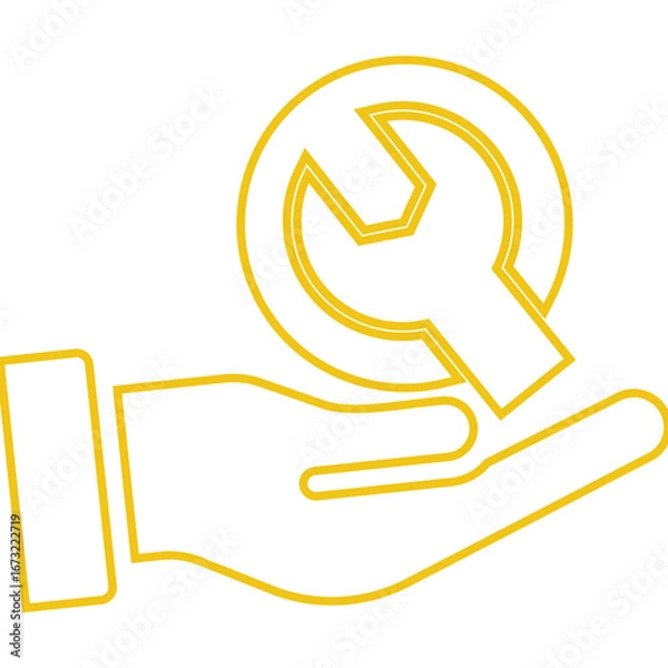 Obraz Hand with setting icon