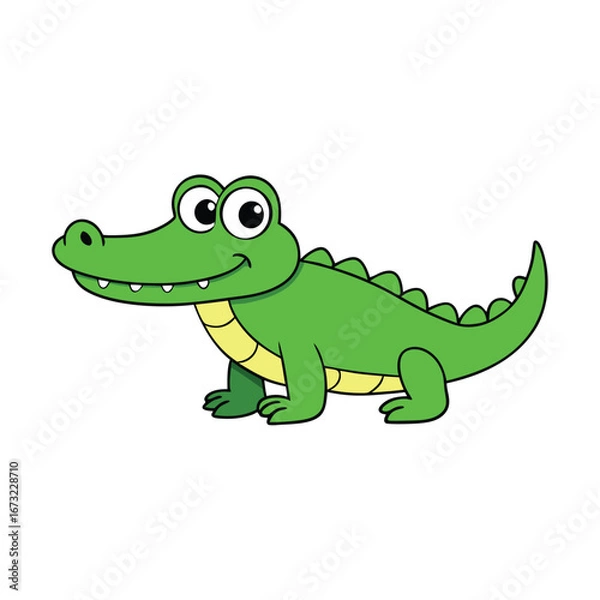 Fototapeta crocodile smiling on white background.eps