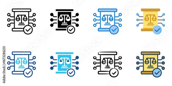 Fototapeta RegTech Compliance icon set multiple style collection 
