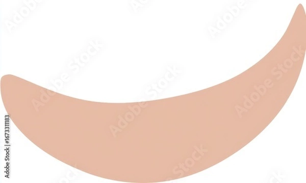 Fototapeta A Minimalist Abstract Representation of a Soft Curved Shape with a Subtle Nude Color Palette Evoking Elegance and Simplicity in Design Aesthetics. png, isolated on white background