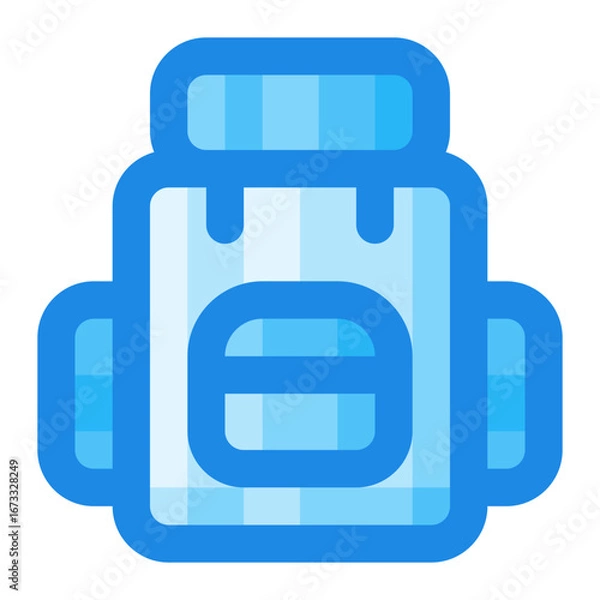 Obraz backpack blue filled color icon