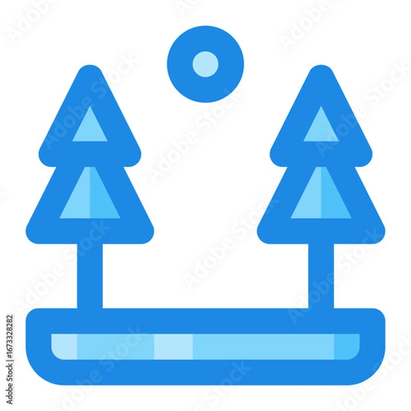 Obraz forest blue filled color icon
