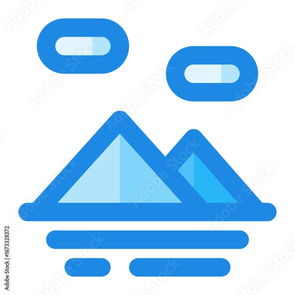 Obraz mountain blue filled color icon