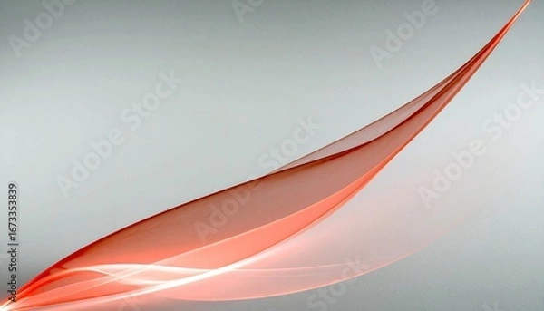 Fototapeta A scene featuring twin red laser beams moving in parallel, softly glowing with a gentle divergence. The beams are left-aligned, with a wide white right margin creating a stark contrast. The background