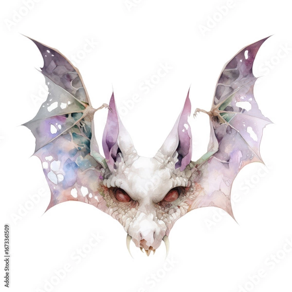 Obraz Fantasy dragon wings display art gallery digital artwork mystical setting front view imagination and creativity