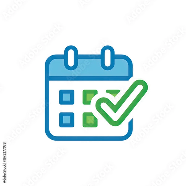Fototapeta Calendar with a checkmark.  Simple icon