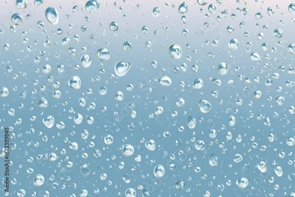 Obraz Water droplets on a frosted glass surface