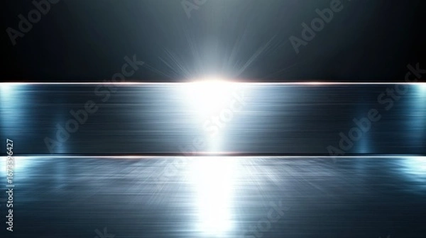 Obraz Sleek metal surface with radiant light effects