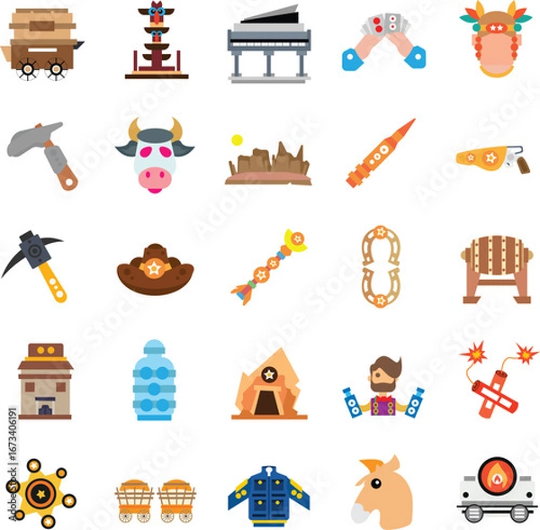 Fototapeta flat icon cowboy flat 