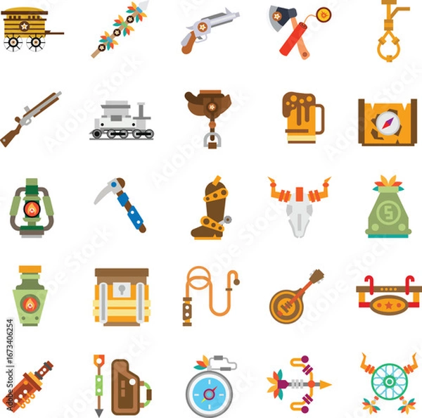 Fototapeta flat icon cowboy flat 