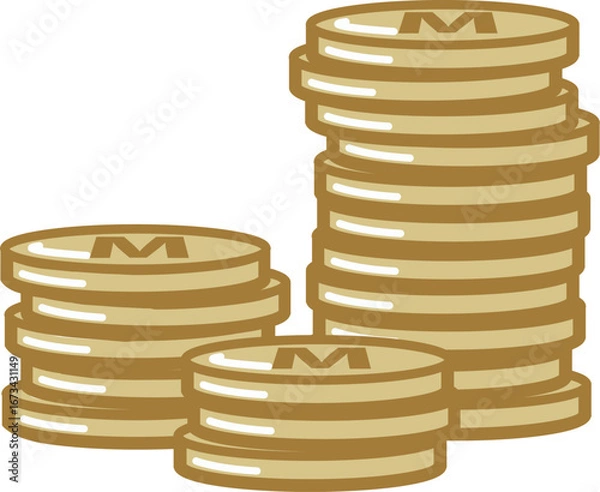 Fototapeta 積み上がったマイルのポイントのイメージイラスト
