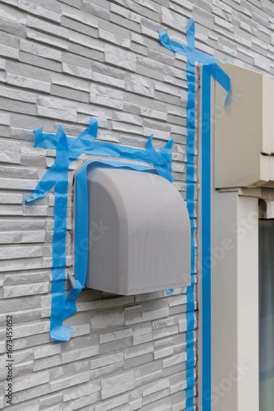 Obraz シール工事の換気フードをマスキング