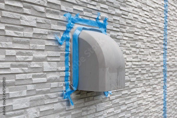 Obraz シール工事の換気フードをマスキング