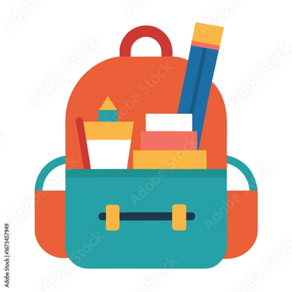 Obraz school backpack vector  illustration 