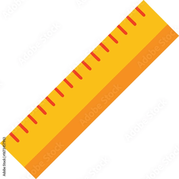 Obraz Yellow ruler isolated on white background measuring tool