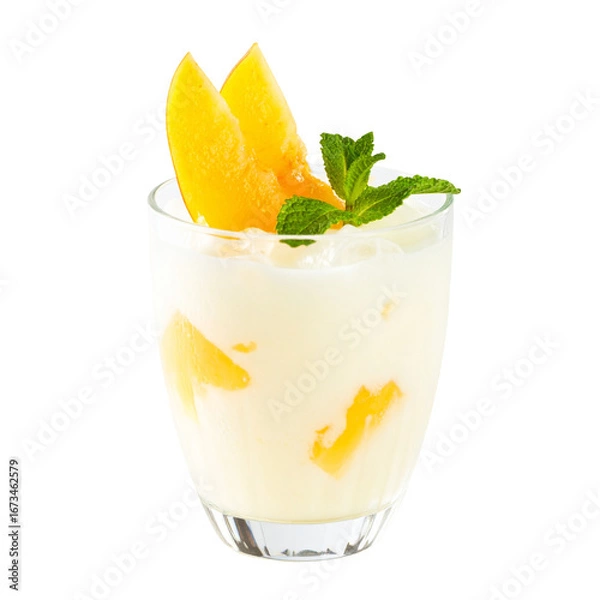 Obraz Yogurt drink with mango and mint