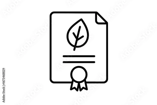Fototapeta Certificate of sustainability symbolizing eco-friendly practices