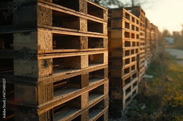Obraz Rustic and Recycled: The Timeless Appeal of Wooden Pallets