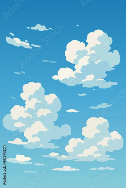 Obraz anime cartoon style cloud background