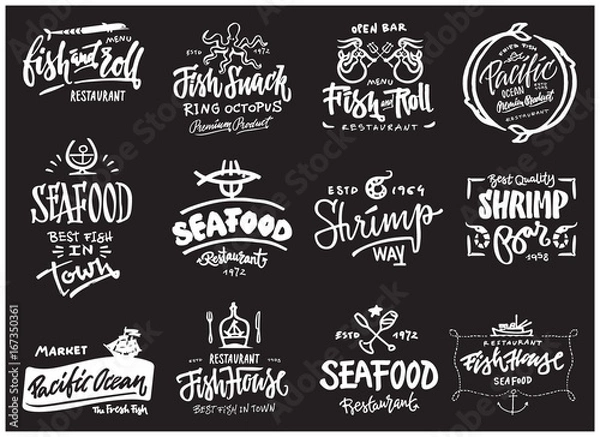 Obraz Seafood icons set