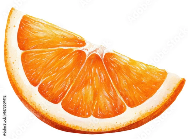 Fototapeta Orange slice with juicy texture and vibrant color on transparency background