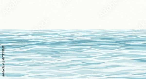 Fototapeta 穏やかで青い海 優しい波穏やかに揺れる 水面. AI Generated