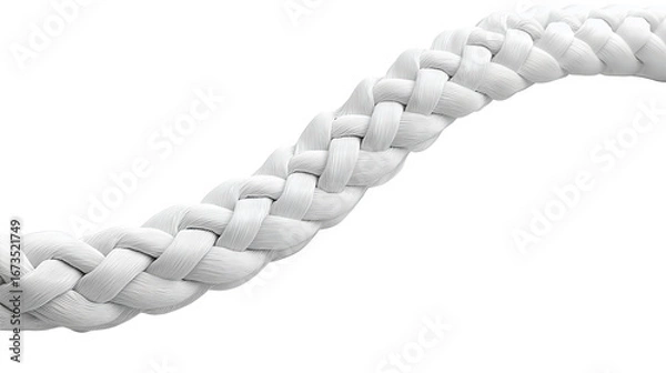 Fototapeta Durable braided cable protector cut clean with sealed ends, arranged neatly, isolated on transparent background.
