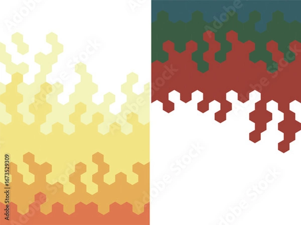 Fototapeta Abstract background with hexagon pattern, abstract hexagon pattern background with retro color