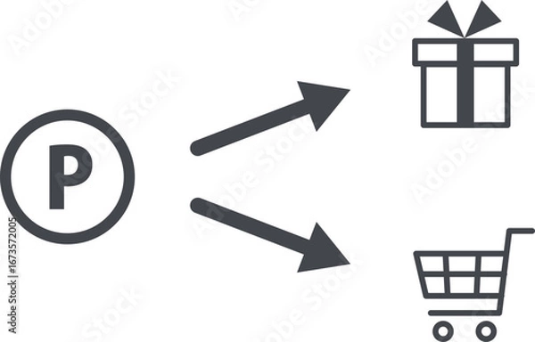 Fototapeta 貯まったポイントの使い道のイメージイラスト