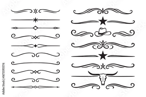 Obraz dividers old western line vector.eps