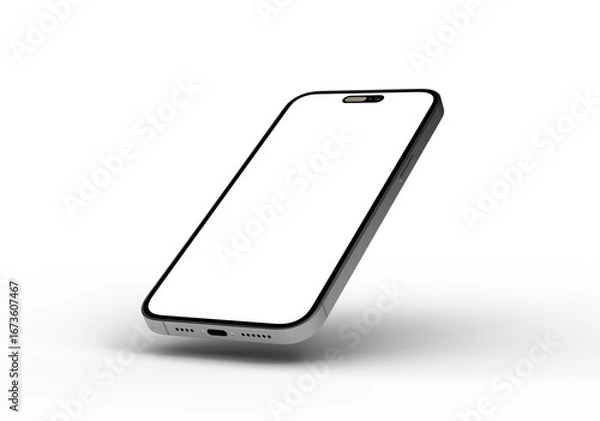 Fototapeta High-quality image of a modern smartphone with a blank screen, perfect for app presentations or website mockups. Download now!