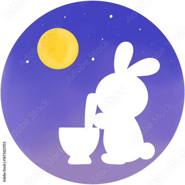 Fototapeta 토끼와 달