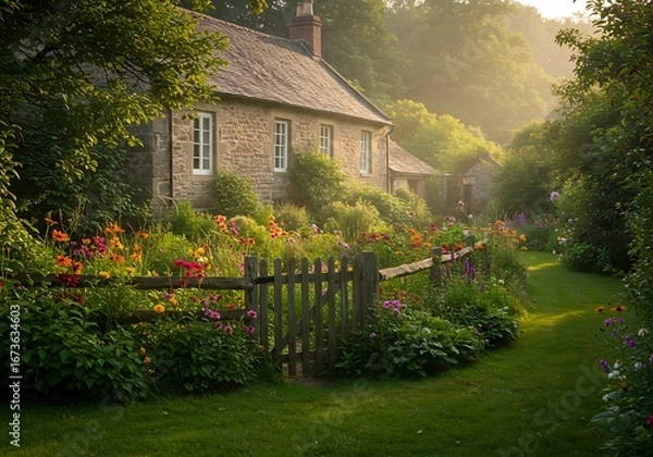 Obraz Golden Hour Cottage Garden