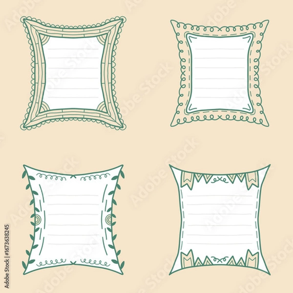 Fototapeta Doodle Hand Drawn Vector Frame Bundle