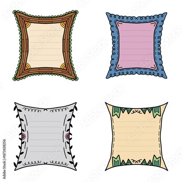 Obraz Doodle Hand Drawn Vector Frame Bundle