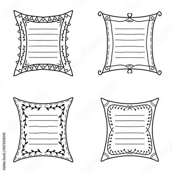 Obraz Doodle Hand Drawn Vector Frame Bundle