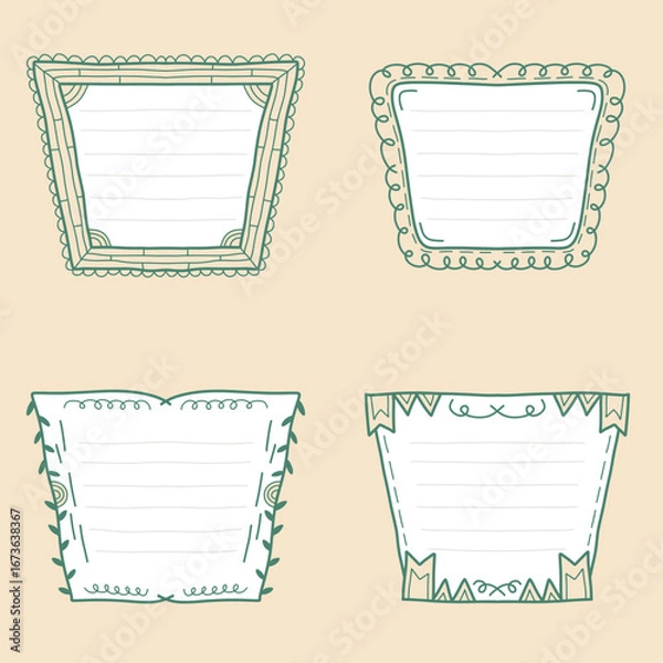 Fototapeta Doodle Hand Drawn Vector Frame Bundle
